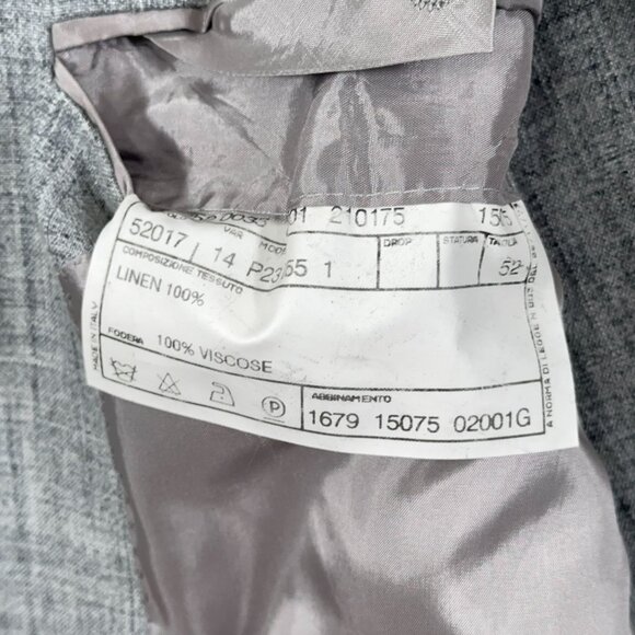 Pull Pal Zileri 100% Linen 3 Button Blazer in Light Grey Heather Men's Size 42R - Picture 9 of 12